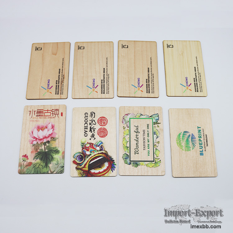 13.56MHz Eco-friendly Hotel Wooden Smart Card HF NFC Membership Card RFID W