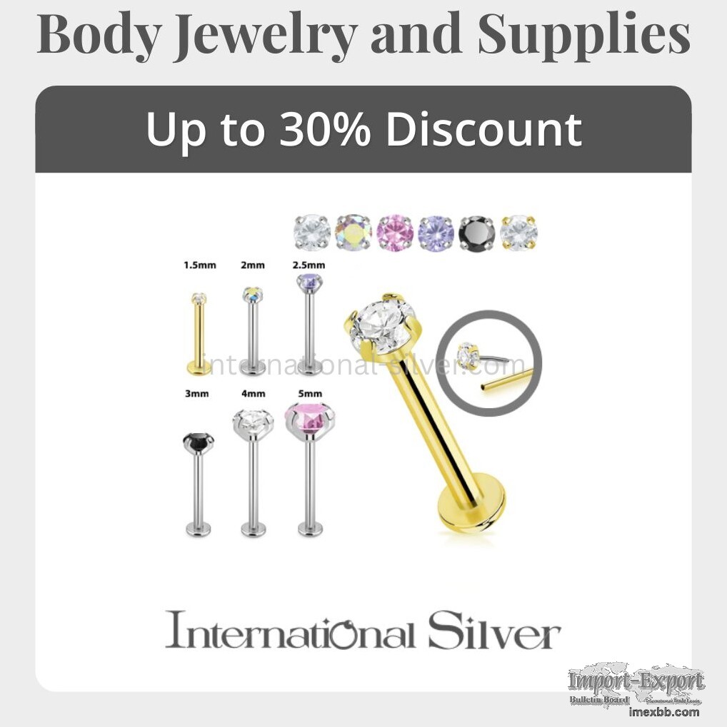 Wholesale Titanium Labret with Threadless Push Pin