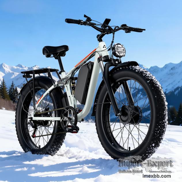 Electric Bike for Adults 12V 70Ah 5000W Dual Motors 24'' Fat Tire Aluminum 