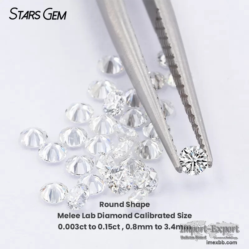 Melee Diamond 0.003ct to 0.15ct ( 0.8mm to 3.4mm ) Round Brilliant Cut HPHT