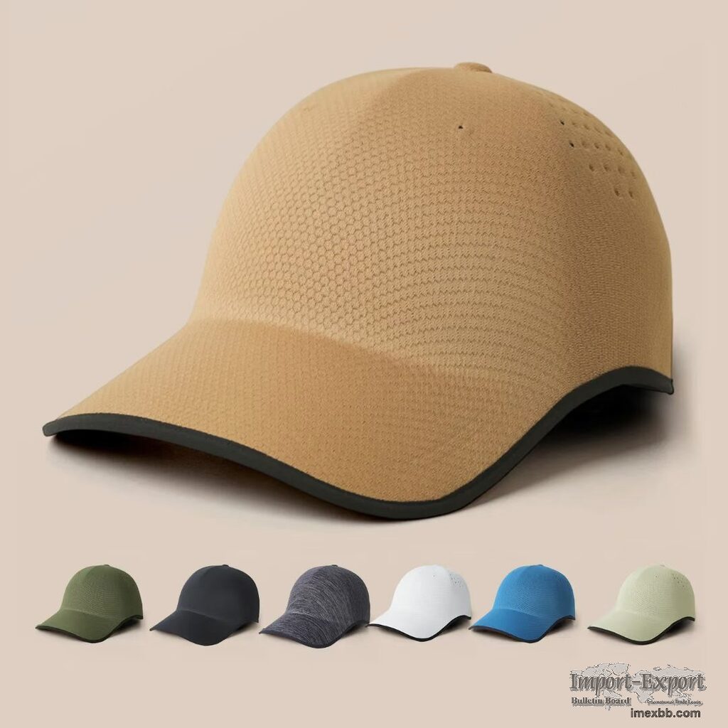 Custom seamless sports cap, stretch seamless running hat, breathable fitnes