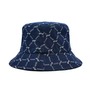 Custom Jacquard Denim Bucket Hat Fashion Monogram Pattern Denim Fisherman C