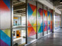 Geometric Multi-Pattern Perforated Metal Partition Walls For Interior Space