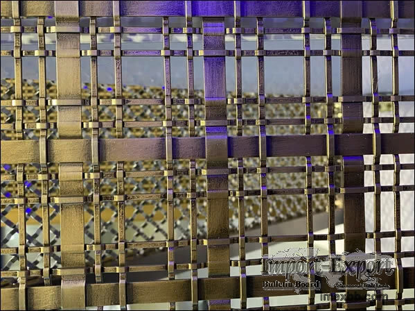 Flat Bar Woven Metal Mesh Panel for Architectural Screen