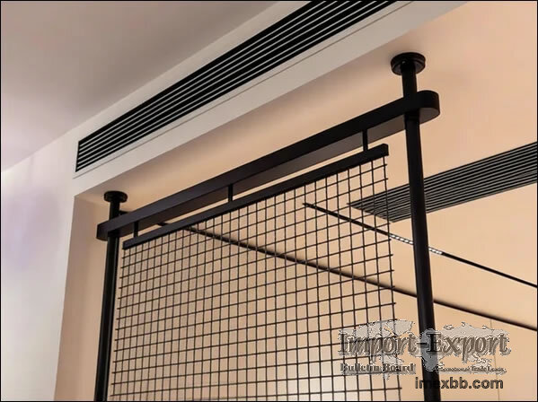 Black Powder Coated Decorative Welded Mesh Panels For Modern Interior Room