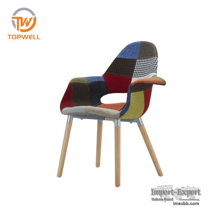 Plastic Chair Fabric Beech wood DC-6090B