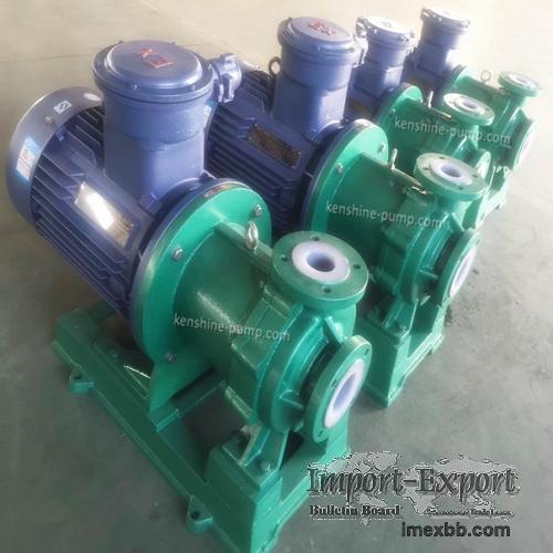 Metal and plastic magnetic pump for refrigerant