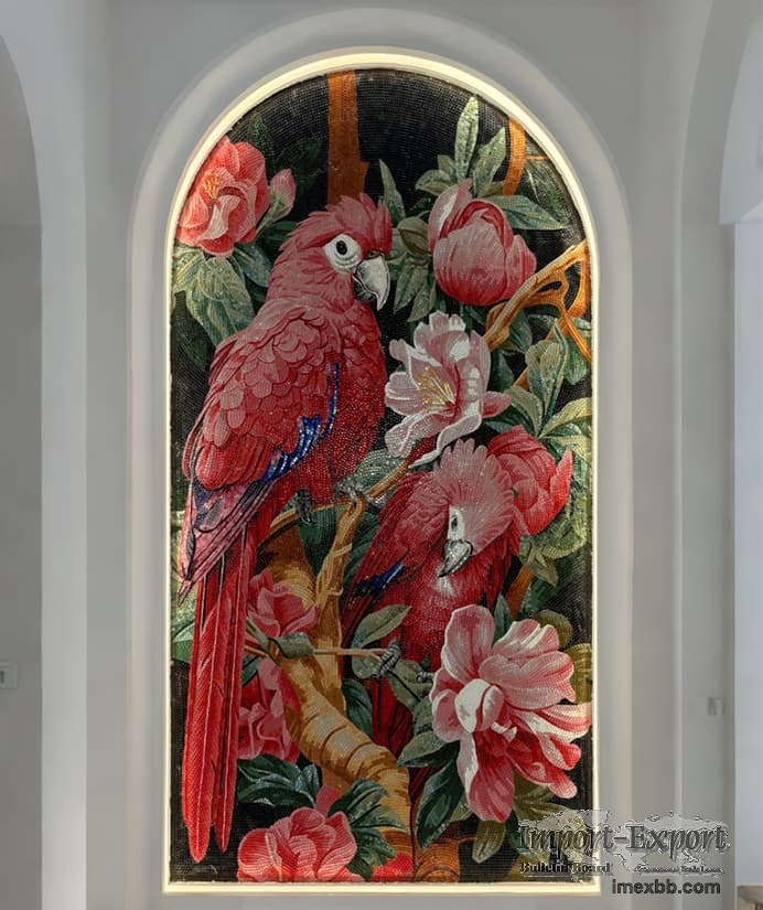 BZ28-01 "Blooming Plumage" Crystal Mosaic Artwork