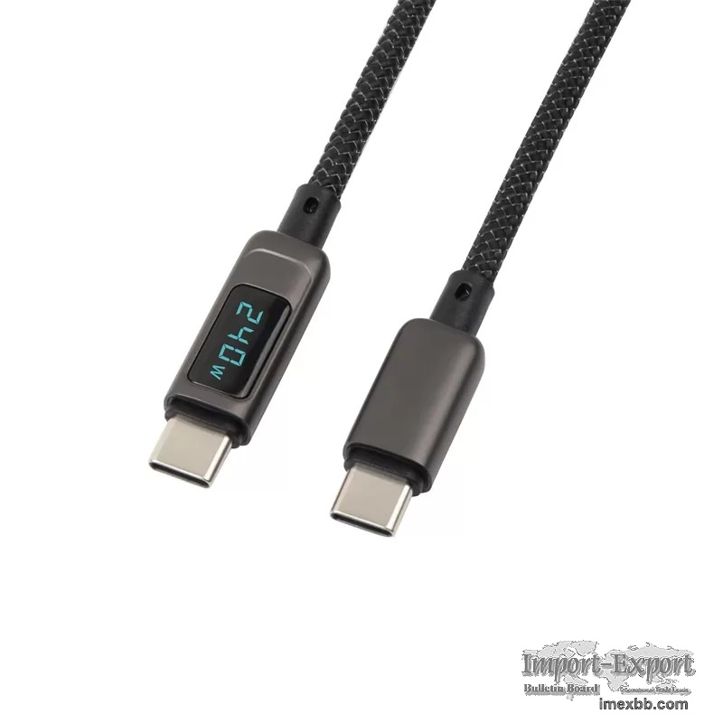 USB C 240W Fast charging cable with LED display