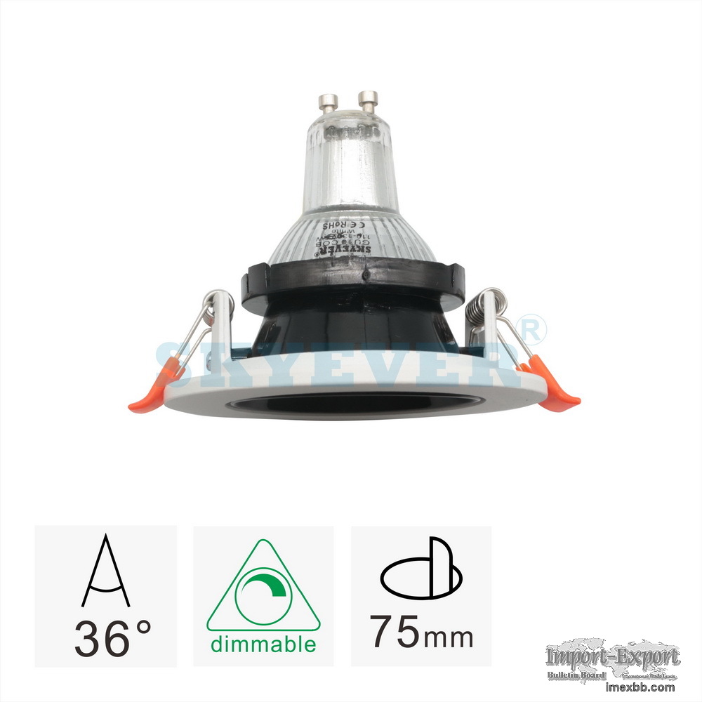 SKYEVER Aluminum GU10 LED Spot Downlight Rotatable Round Shape 5W Dimmable