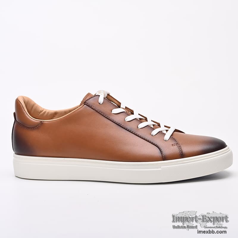 Men's Premium Burnished Leather Casual Sneakers(M612-91)