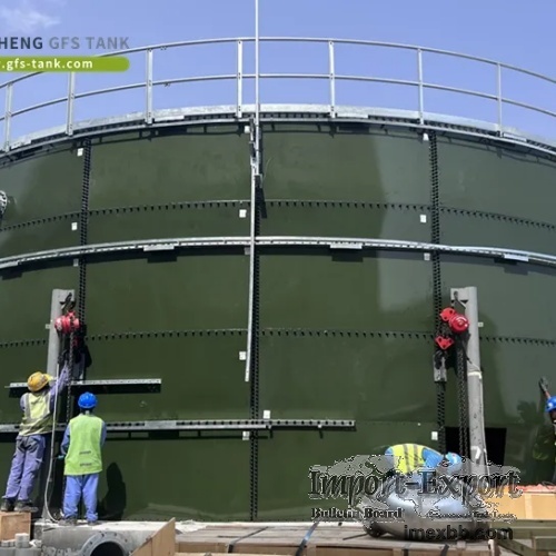 Glass Fused to Steel Sewage Collection Tank in Municipal Wastewater Treatme