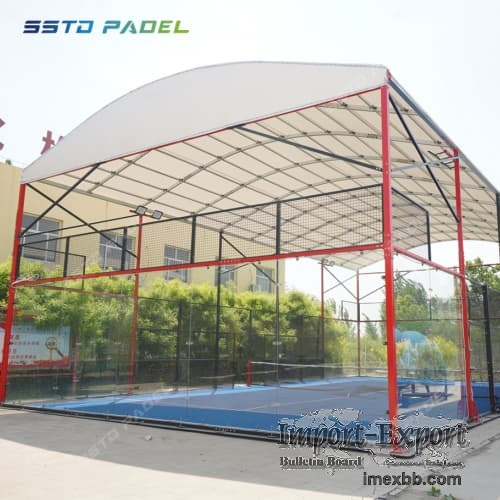 Hot Dip Galvanized Padel Tennis Court With Canopy Paddle Court Roof 006