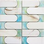 Gold Marble Glass Mosaic with Turquoise Accents