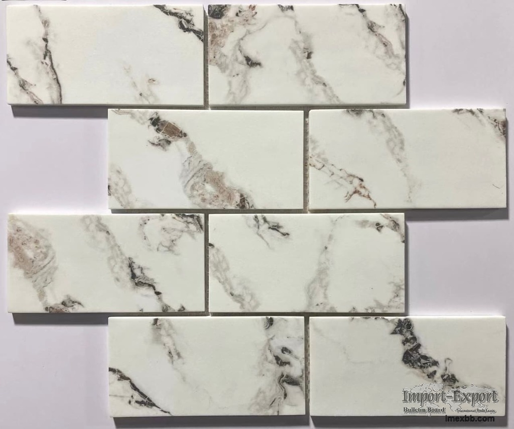 Inkjet Stone Rectangle Recycled glass mosaic
