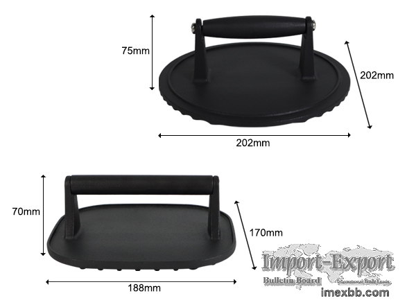 Premium Pre-Seasoned Cast Iron Grill Burger Press  Wholesale & OEM Support