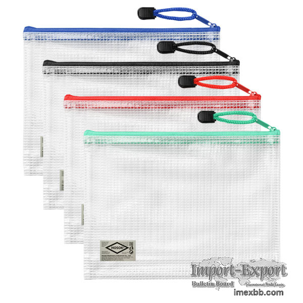 HS154 mesh pvc solid zip bag