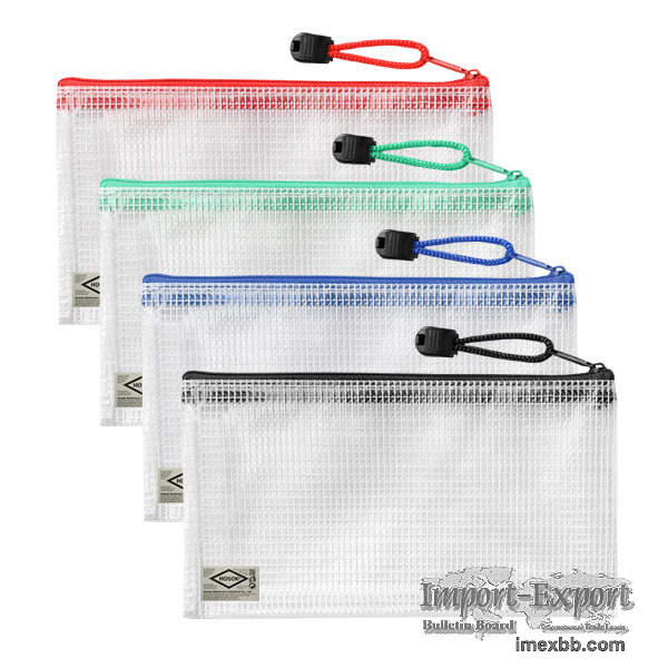 HS153 small mesh pvc zip bag