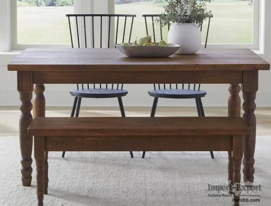 Solid wood dining table
