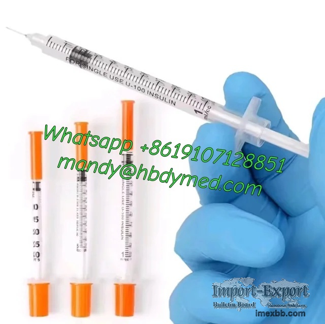 Single Use 0.5ml 1ml Insulin Syringe with Fixed Needle 31g 8mm