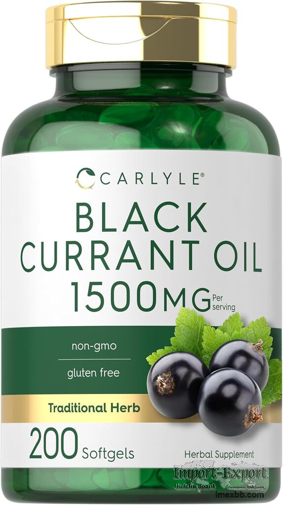 Private Label Black Currant Oil Softgels 1500mg, Non-GMO Gluten Free Herbal